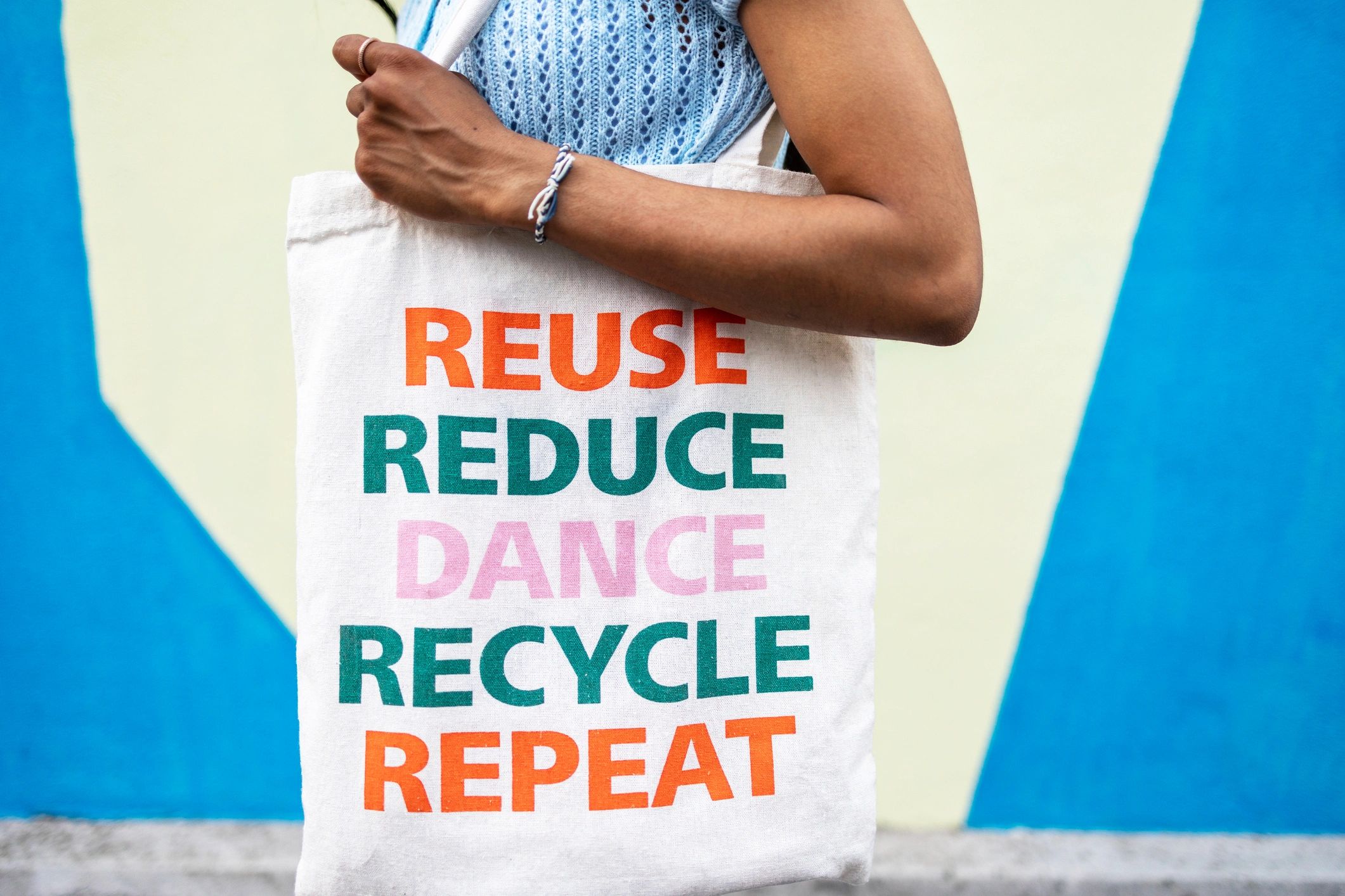 colorful event swag bag branded merchandise